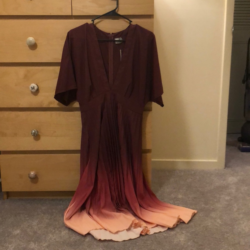 Asos pink ombre dress with deep v
